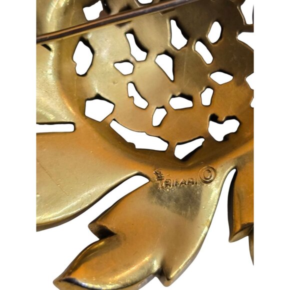 Alfred Philippe Trifari Rare Diamonte Flower Brooch & Clip-On Earrings Set - Picture 11 of 13